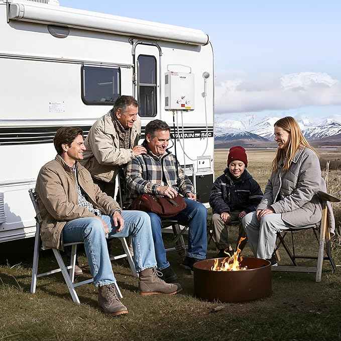 VEVOR Portable Propane Water Heater, 5L Tankless Outdoor Water Heater, 34000 BTU 1.32 GPM Instant Hot Water, with Accessory Set + Regulator +Water Pump for RV Camping Trips Cabins Barns