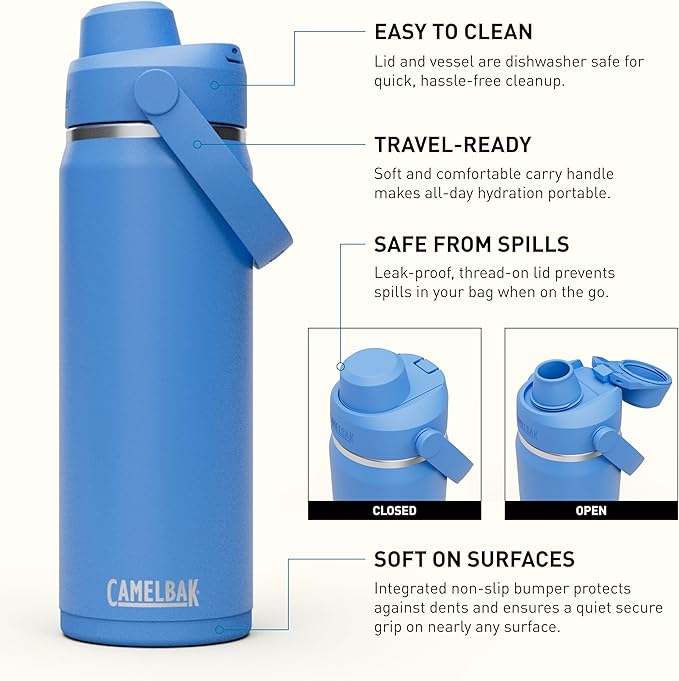 CamelBak Thrive Chug Insulated Stainless Steel Water Bottle Sky Blue, 20oz