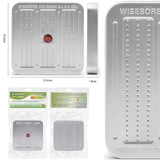 200 Gram 4 Pack Gun Safe Dehumidifier, Reusable Silica Gel Dehumidifier, Indicating Silica Gel Desiccant Canister (Orange to Green)