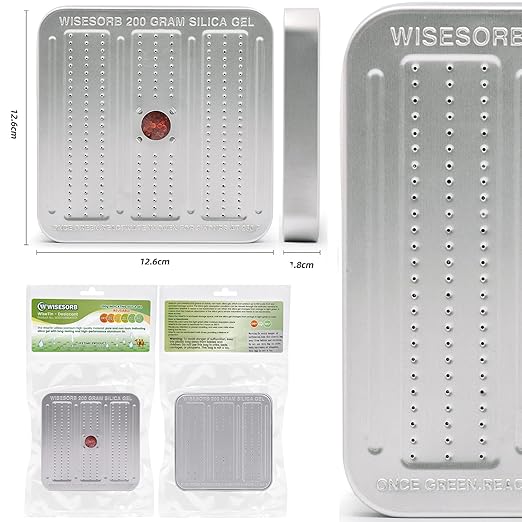 200 Gram 6 Pack Gun Safe Dehumidifier, Reusable Silica Gel Dehumidifier, Indicating Silica Gel Desiccant Canister (Orange to Green)