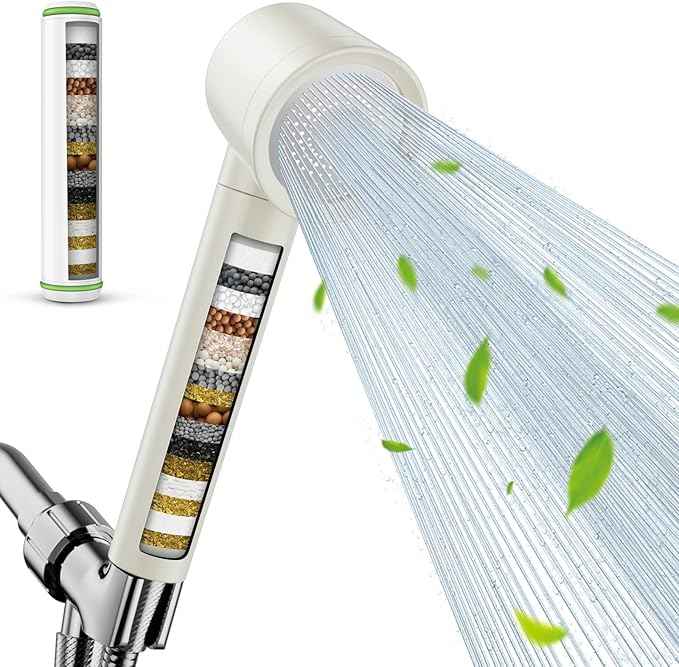 Ion Filtered Drops Shower Head with Handheld, High Pressure Shower Heads with 3 Spray, Showerhead with Filters Hand held for Hard Water, Remove Chlorine, Reduces Dry Itchy Skin