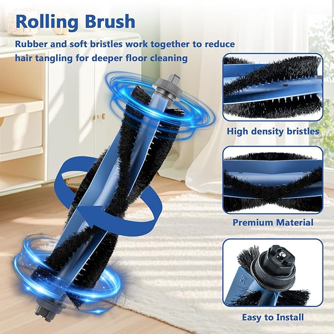 28 Pack C20 Omni Replacement Parts Accessories for Eufy C20 Omni Robot Vacuum Kit, 2 Roller Brush, 4 HEPA Filters, 6 Mop Pads, 6 Dust Bags, 8 Side Brushes,1 Cleaning Brush 1 Screwdriver - AquaVibe