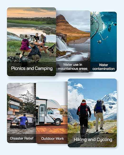 Water Filter Camping Essentials Survival Kit Survival Gear Portable Hand Pump 3-Stage Water Filtration System Filter for Emergency, Drinking, Hiking, Travel Team