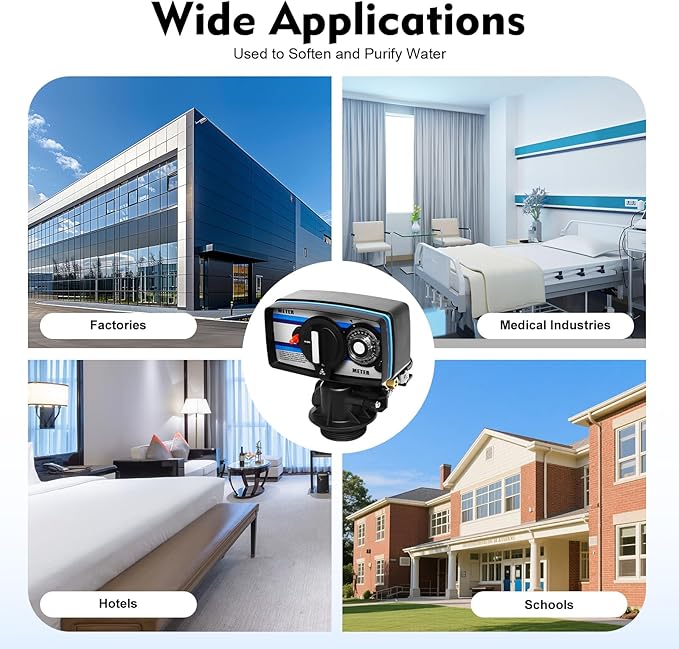 5600SM Flow Type Water Softener Control Valve, Water Softener Head 5600 Timer Control Valve, Flow Type Softening Water Control Valve Whole House Water Treatment System (5600SM Flow Type)