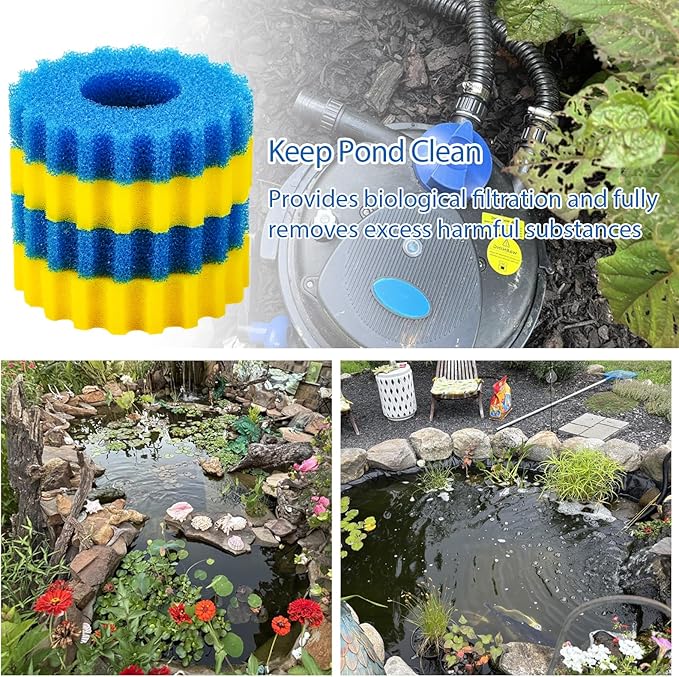 Replacement Sponge Filter Media Pad Compatible with VIVOHOME/VEVOR/VIVOGROW 1580/1840 GPH Biological Pond Filter, fit for SUNSUN CPF-2500/3500 Pressure Pond Filter for Koi Fish Pond Filter