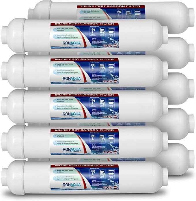 T33 Inline Coconut Grade Activated Carbon Pre/Post Membrane Filter for Taste and Odor Reduction WELL-MATCHED with AICRO, K2533JJ, FT15, IC-100A (Set of 10)