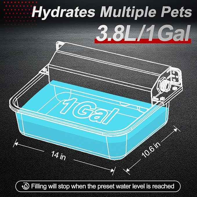 1Gal/3.8L Automatic Water Dispenser for Dogs, Patented Automatic Dog Waterer Bowl for Outdoor, Stainless Steel Water Bowl Dispenser for Livestock Chicken, Dog Feeder Fit 3/4'' GHT Faucet