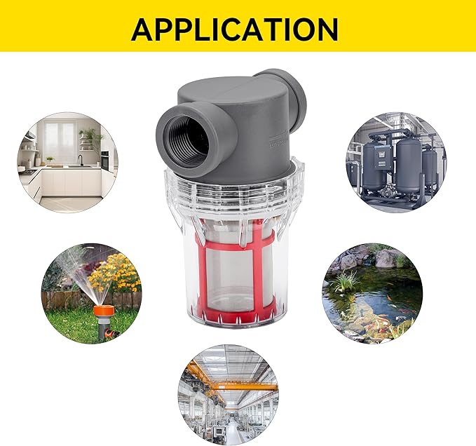 3/4'' Female NPT in-Line Strainer - Garden Hose Filter for High Pressure Washer, Sediment Filter with 200 Mesh Stainless Steel Screen (3/4'' 200 Mesh)