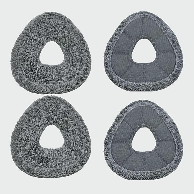 4 Pack Replacement Mop Pads Compatible with Narwal Freo X Z Ultra Z10 Freo Pro J3 J4 YJCC012 YJCC015 Ultra-fine Resuable Mop Cloth Robot Vacuum Cleaner Accessories, Grey - AquaVibe