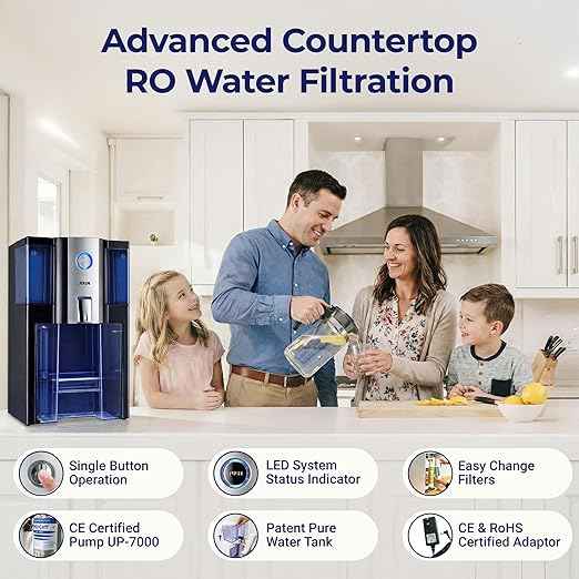 Zero Installation Purifier Water Filter - Onlipure Edition, Reverse Osmosis Countertop Water Filter, 0 TDS, Certified by IAPMO R&T, Patented 4 Stage Technology, Superior Taste, No Assembly Required