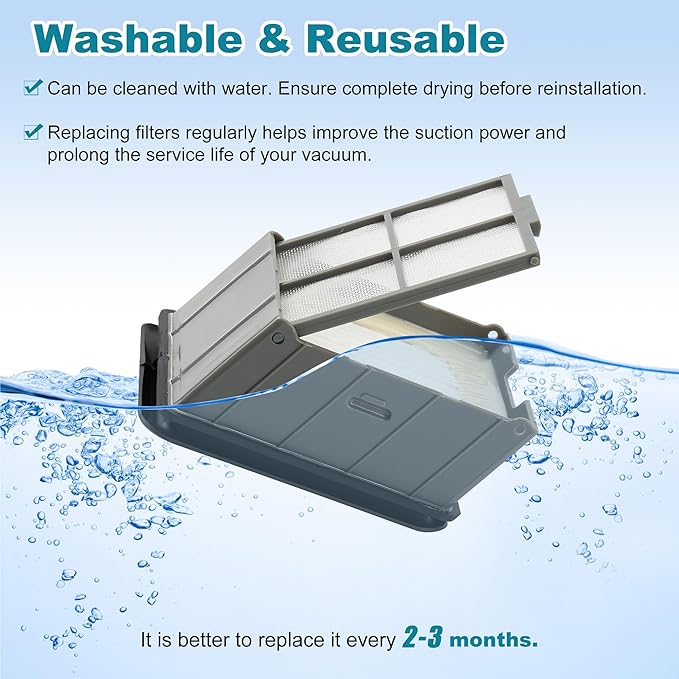 3930F 3882 HEPA Filter Replacement Compatible with Bissell CrossWave OmniForce Edge Cordless Multi-Surface Hard Floor Cleaner Wet Dry Vacuum, 4 Bissell FreshStart Filters for Select CrossWave, 1640066 - AquaVibe