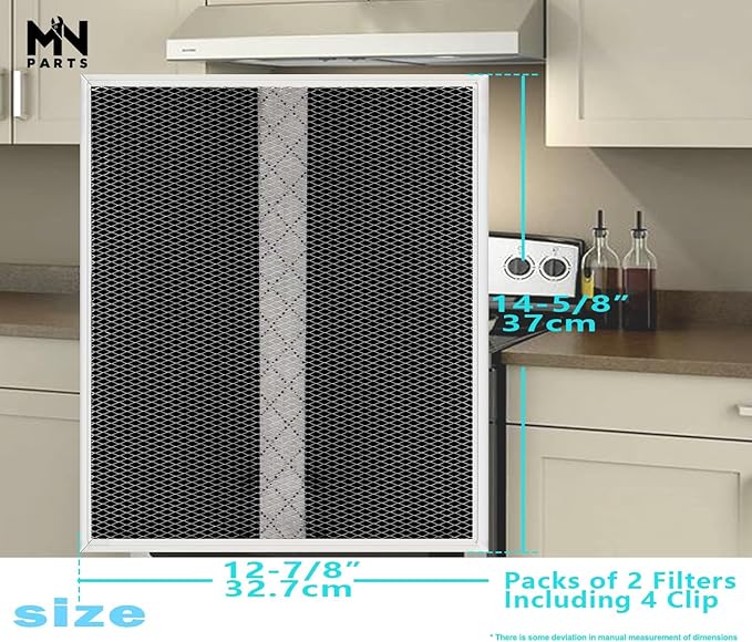 HPF30 Charcoal Filter Compatible with Broan Range Hood Filter S97020466 Range Hood Non-Ducted filter 14.6" X 12.9" Kitchen Grease Filter HPF30 XC Type 2pcs… - AquaVibe