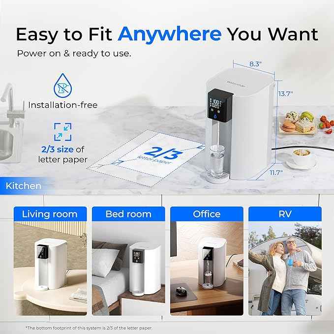 [Mineral] Waterdrop CoreRO Reverse Osmosis System, NSF/ANSI 58 & 372 Certified, 7-Stage Countertop Reverse Osmosis Water Filter, No Installation Required, Reduce PFAS, BPA Free, WD-C1SL