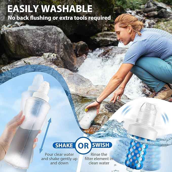 Enhon 1 Pack Water Filter Cartridge Compatible with Katadyn BeFree (Including Older Models), Fits 42mm Openings, Perfect for Hiking, Stamina Sports, Travel Water Filtration