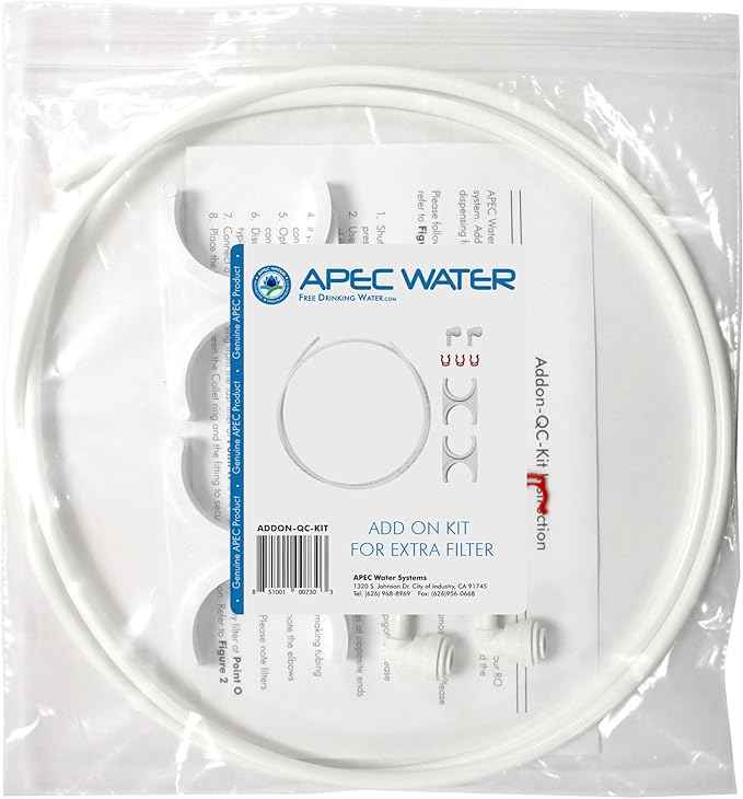 APEC Reverse Osmosis System Add On Kit For 1/4" Quick Connect Water Filter Installation