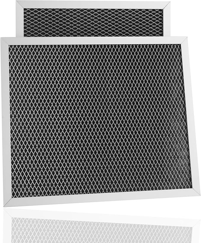 2 Pack Replacement Air Filter For 41F, 97007696, 97005687 Broan Nutone Range Hood Grease Mesh Charcoal Carbon Combo - Filter Size 8.75 x 10.5 x .44 Inches - AquaVibe
