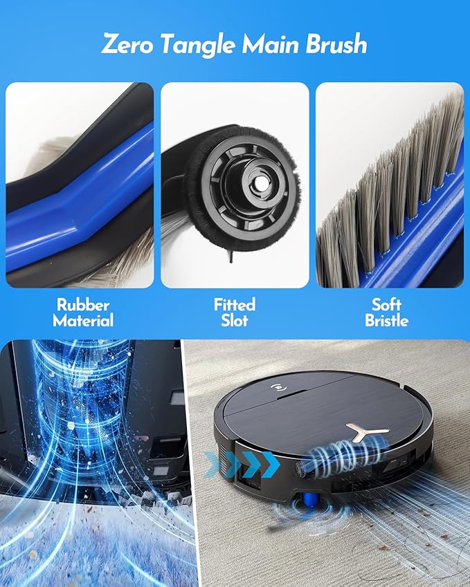 16 PCS Replacement Accessories kit Compatible with ECOVACS DEEBOT X9 Pro Omni Vacuum Cleaner Robot, 1 Main Brush, 4 Side Brushes, 4 HEPA Filters, 2 Mopping Rollers, 4 Dust Bags, 1 Cleaning Brush - AquaVibe