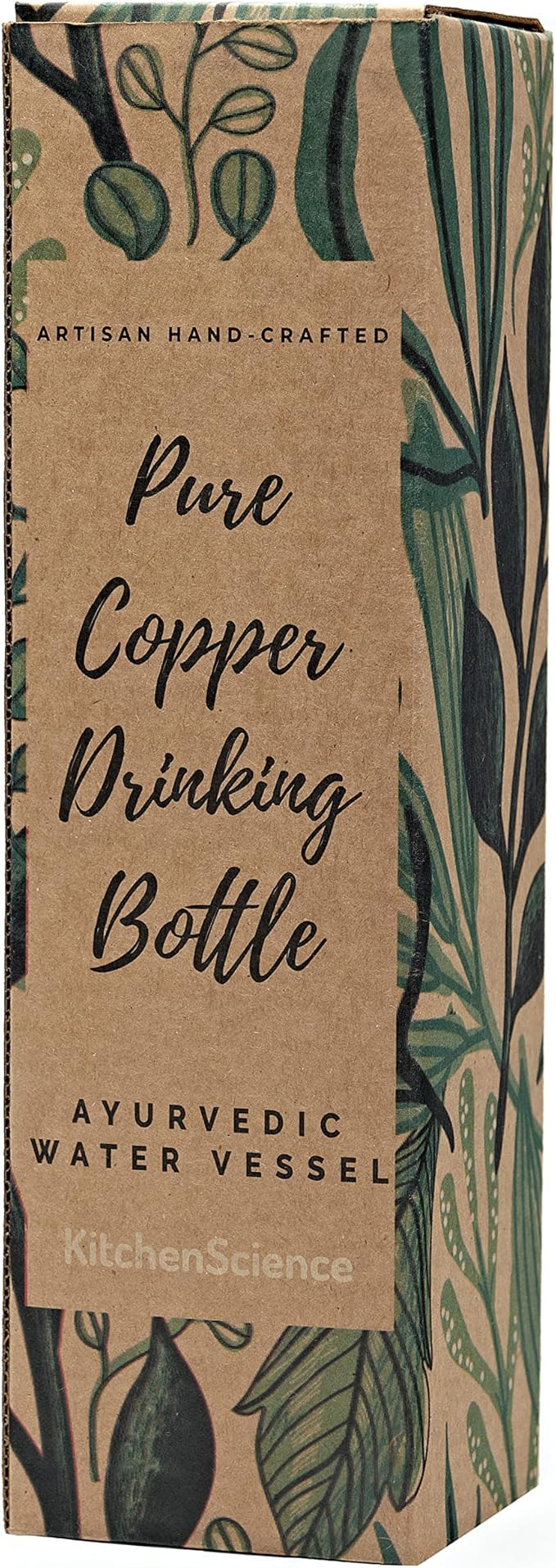 Authentic Ayurvedic Designer Copper Water Bottle of 34 Oz/1000 ml with Carrying Canvas Bag & Sleeve for Drinking Water | Leak-Proof & Lab Tested