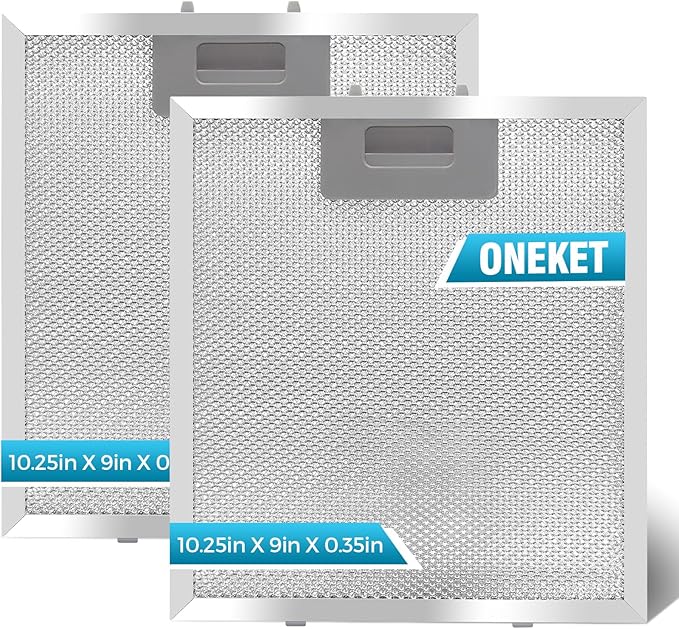 Range Hood Filter Replacement 10.25x9x0.35Inch (260x230x8.9mm) 5-Layer S97018029 Mesh Hood Vent, Range Hood Grease Filter, fits Br.oan's B5 Series 2pack by oneket (Aluminum) - AquaVibe