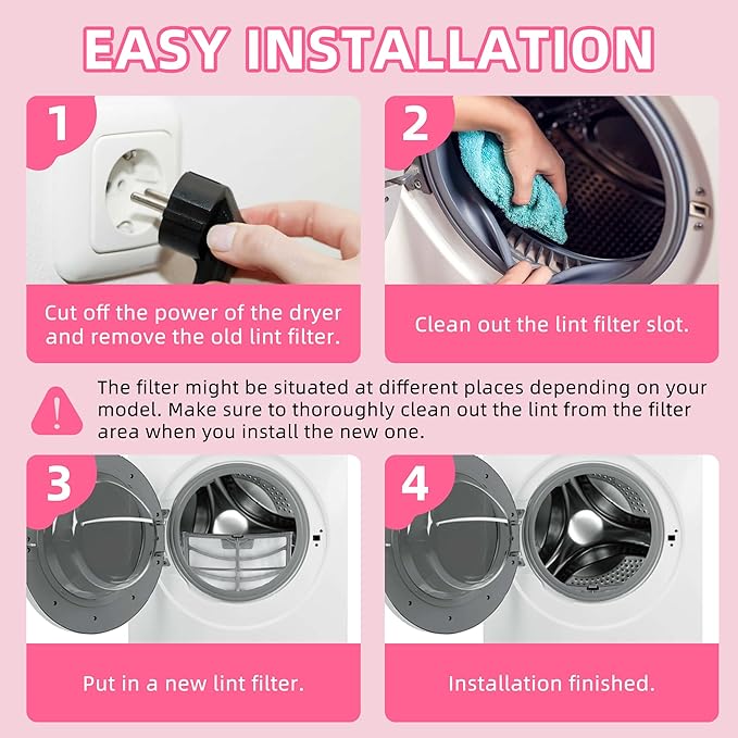 AMI PARTS W10859086 Dryer Lint Screen Filter Replacement Fit for Whirl pool Maytag Dryer Lint Filter with Dryer Lint Brush Replaces 4378144, W10608811, W10701353, AP5999318, PS11731421, EAP11731421 - AquaVibe