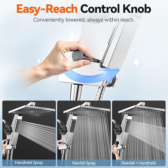 MakeFit Filtered Rain Shower Head with Handheld Combo High Pressure