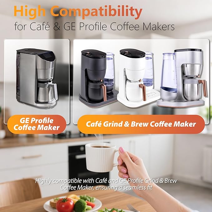 Coffee Maker Water Filter Replacement - Compatible with Cafe & GE Profile Grind & Brew Coffee Makers, Lasts 6-12 Months, Reduces Chlorine, Impurities & Odors (12)