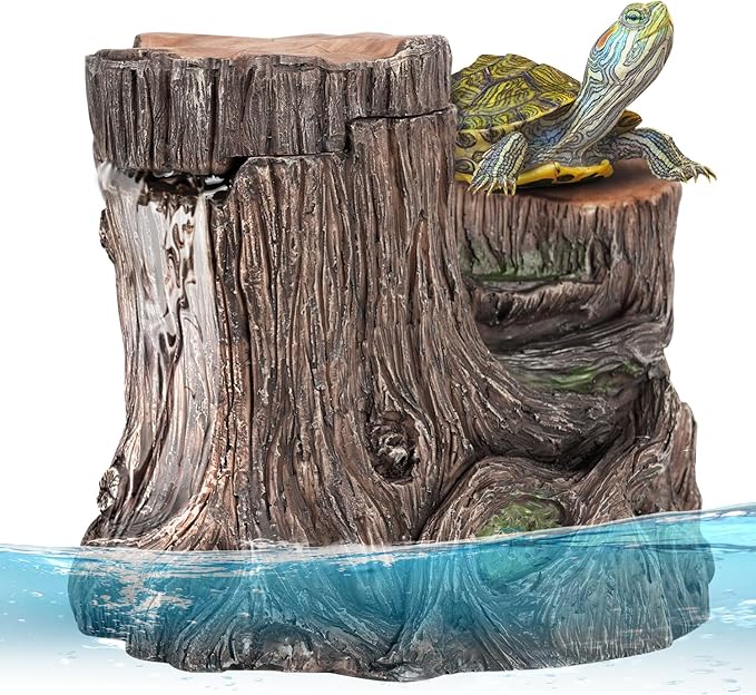 REPTI ZOO Turtle Tank Filter, 45GPH Aquarium Filter with Basking Platform Flow Adjustable Turtle Filter with Multi-Layer Filtration for Up to 10 Gallon - AquaVibe