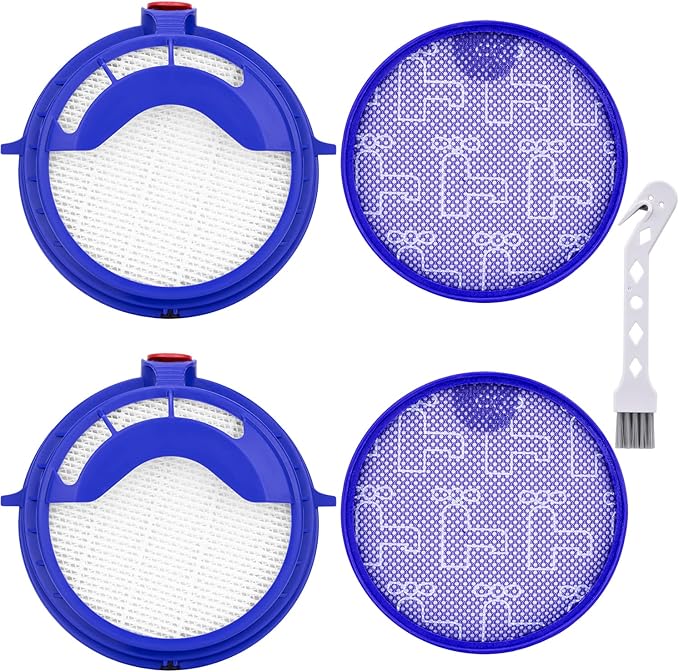 2 Combo Pack Filter Kits for Dyson DC25 Vacuum Ball Filter Includes 2pcs 919171-02 Washable Pre-Motor Filter & 2pcs 916188-05 Post Motor HEPA Filter, Fits DC25 Models - AquaVibe