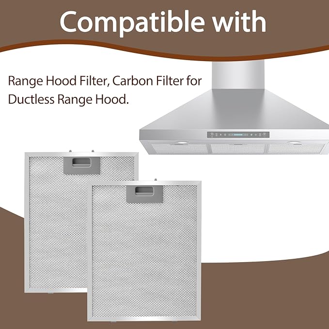 2Pcs Universal 12-5/9" x 10-1/5" Range Hood Charcoal Filter - AquaVibe