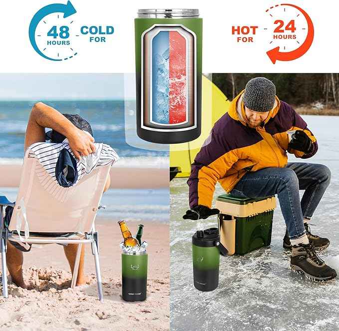 NATURE PIONEOR 64 oz Insulated Water Bottle - Double Vacuum Stainless Steel Half Gallon Water Jug with Holder/Carrier, Wide Mouth, Outdoor Sports, Hiking, Camping, Gym