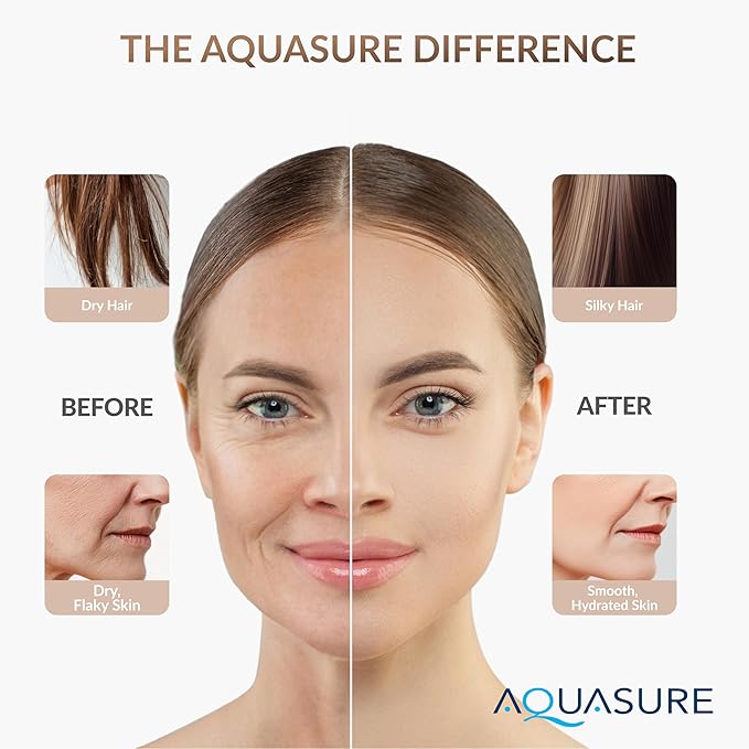 Aquasure 10,000 Gallons High Capacity Shower Filter For Healthier Hair, Skin & Nails | Improves Dry Itchy Skin, Reduce Dandruff, Eczema, Protect Colored Hair (Brushed Nickel) - AquaVibe