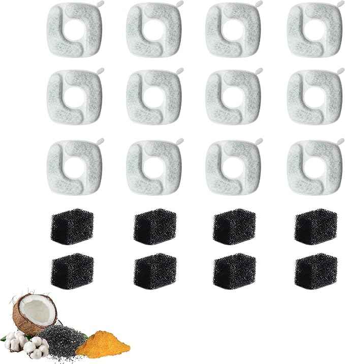 Nispira Cat Water Fountain Filter Replacement Filters for Veken 67oz, 95oz, 135oz Automatic Pet Fountain Dog Water Dispenser, 12 Packs