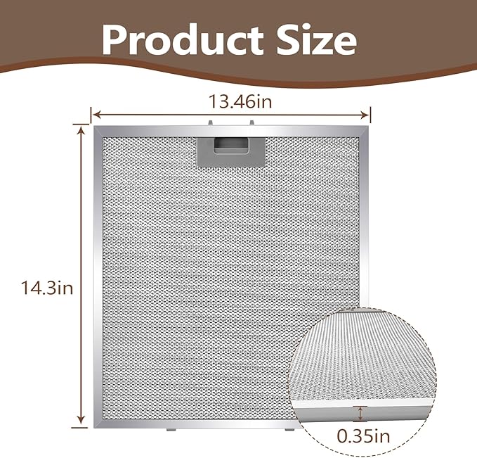 2PCS WA0575 Range Hood Filter 14.3"x13.46" Compatible with Vissani 30-inch Pyramid or Wall Mount Range Hood, 5-Layer Aluminum Mesh Filter