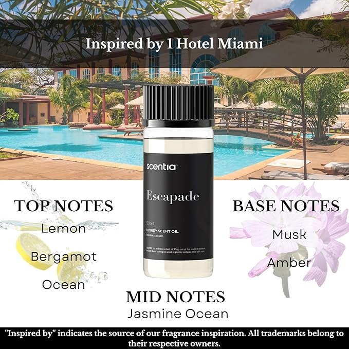 My Way Hotel Diffuser Oil | Aromatherapy Fragrances Inspired by 5-Star Hotels | Luxurious Scents Gift Box Set - 3 x 50ml Bottles Set - The 1 Hotel Miami Beach, W Magic