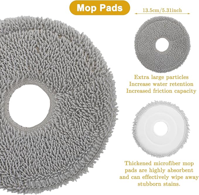 26 PCS Replacement Parts for Dreame L20 Ultra/L20 Ultra Complete L30 Ultra Robot, Vacuum Cleaner Accessories 1 Main Brush, 6 Dust Bags, 6 Mop Pads, 6 HEPA Filters, 6 Side Brushes, 1 Cleaning Brush - AquaVibe