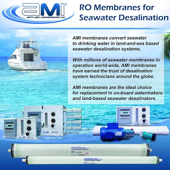 4" x 40" Seawater RO Membrane | Watermaker Replacement Membrane | M-S4040A (Replaces SW30-4040) | 1950 GPD (4" x 40")