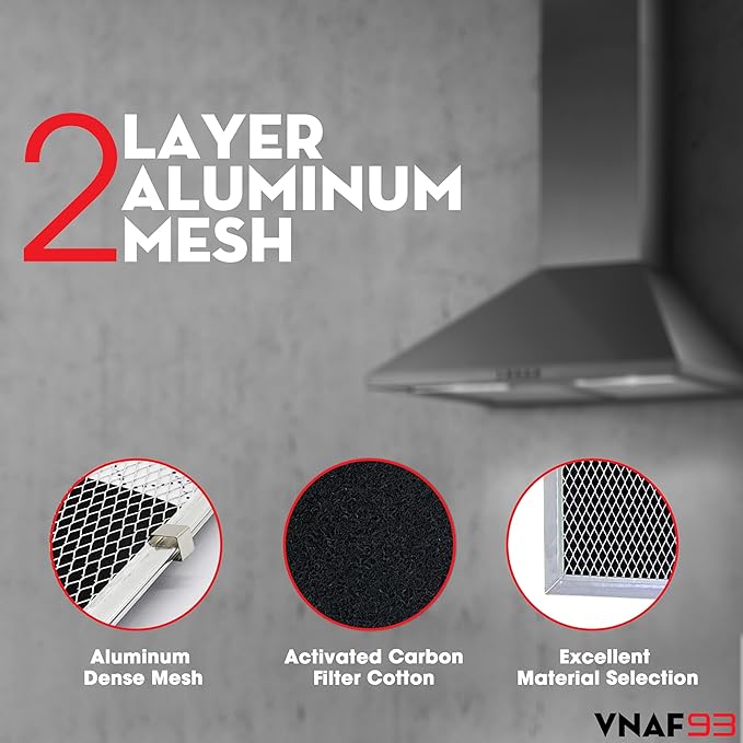 Upgraded For HPF30 Broan Range Hood Filters, Compatible With Broan Charcoal Filter HPF 30, Charcoal Filter 99010308 S97020466, 14.6” x 12.8” x 0.14” Traps Odors Type XC - 2 Pack