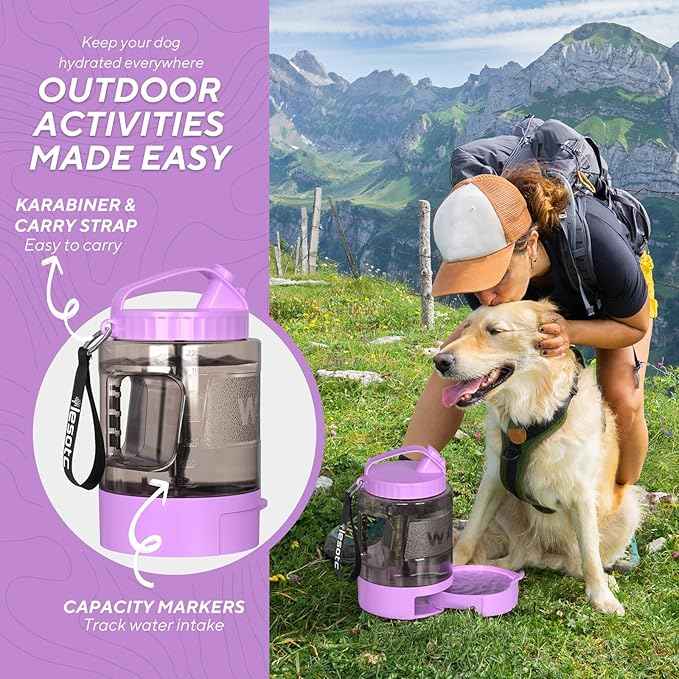 Dog Water Bottle Portable Travel - 77oz Large Travel Water Bowl for Dogs Camping Hiking Beach Traveling Essentials,Big Pet Bottles Bowl Water Dispenser for On The Go Park Car Walking Accessories