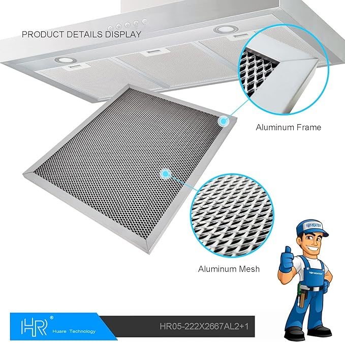 HR Huare Technology 97007696 Charcoal Range Hood Filter, fits Broan,Kenmore,Nutone, Alternative S88152, K7588, S51113711, 41F, Size 8-3/4 x 10-1/2 Inch,3Pack