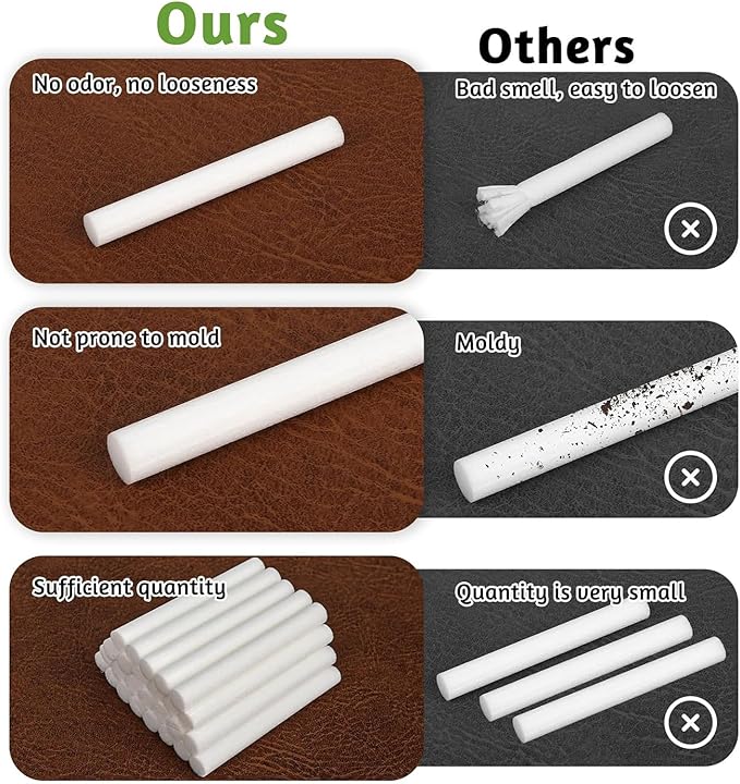 Pack of 100 Humidifier Filter Sticks Replacement Wicks Humidifier Sticks Suitable for Portable Diffuser Cotton - AquaVibe