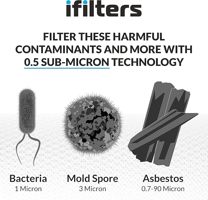 iFilters CNTP-1C Countertop Drinking Water Filtration System with NSF 0.5 Micron Coconut Carbon Filter & Faucet Adapter | Reduces Chlorine, VOCs, Cysts, Pesticides, Bad Taste, Odor & Organic Chemicals