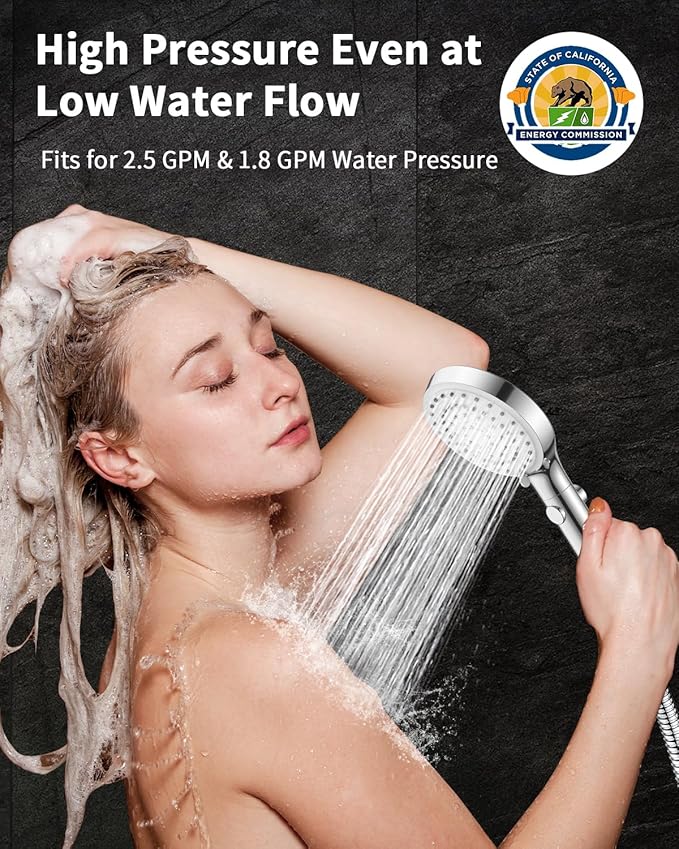 FASDUNT Shower Head with Handheld, High Pressure Handheld Shower Head with 80" Extra Long Stainless Steel Hose & Adjustable Bracket, Showerhead with ON/OFF Switch for Pets Bath