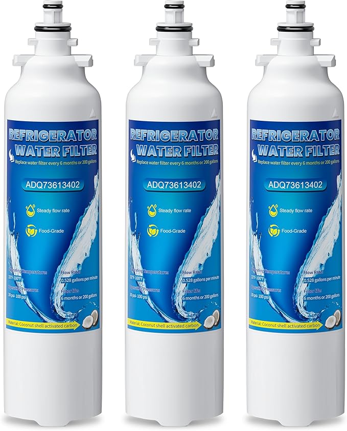 ADQ73613401 Replacement for LG LT800P, LT800PC, ADQ736134, ADQ73613402, Kenmore 9490, Kenmore 46-9490, Replacement Water Filters, Pack of 3 - AquaVibe