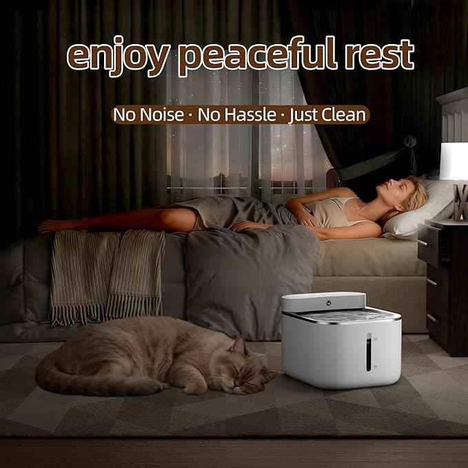 Upgraded Wireless Cat Water Fountain, 3.3L (113oz) Smart Motion-Sensing Automatic Pet Fountain, 6800mAh Battery, Whisper-Quiet & Easy to Clean