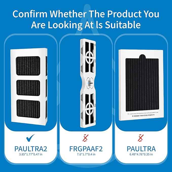FPPWFU01 Water Filter Replacement for Frigidaire FPPWFU01 Water Filter, Compatible with PurePour PWF-1,EPPWF01 PureAdvantage PWF-1 and PureAir Ultra II PAULTRA2 Air Filter Combo（2+2）