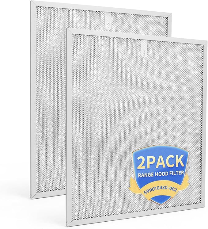 S99010430-002 Range Hood Filter Replacement Compatible with Broan Nutone 4512880 Kitchen Exhaust Fan Filter,5-Layer Aluminum Grease Filter 15-3/4" x 13-7/8" x 3/8",2 Pack - AquaVibe