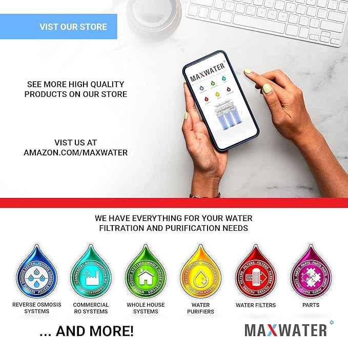 50 GPD Reverse Osmosis RO Membrane Under Sink Drinking Water Filter Purifier System, Universal Fit Replacement Cartridge for FLTMEME50, MC7, WP560018, TW30-1812-50-5 Packs