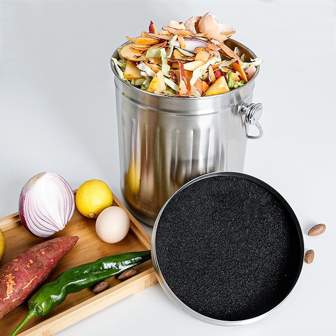 MyLifeUNIT 16 Pack Compost Bin Filter, Kitchen Compost Pail Charcoal Filter Replacements (7.25 inches) - AquaVibe