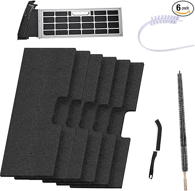 6-Pack Lint Filter for GE Profile Washer Dryer Combo - Compatible Replacement for GE WH01X35719 with Dryer Vent Brush Included