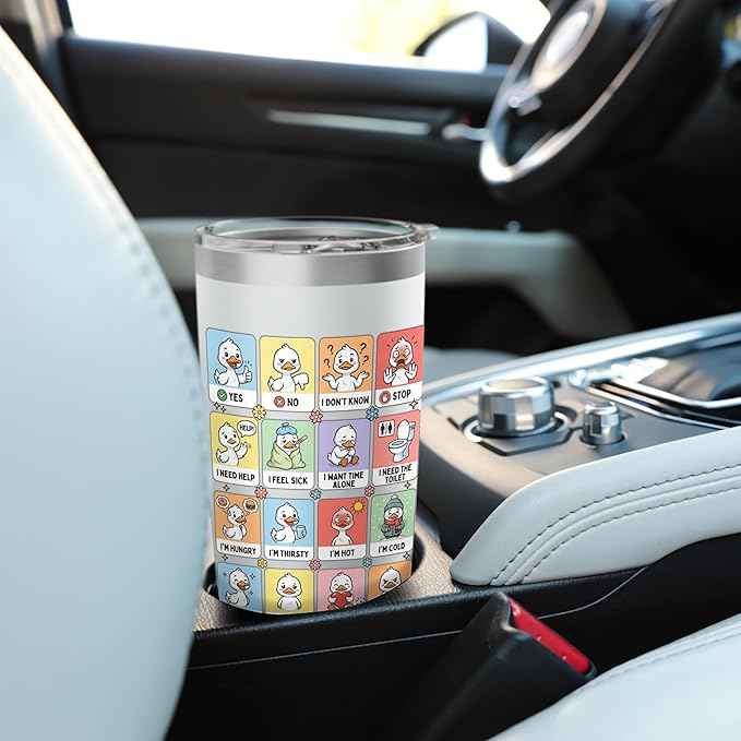 Autism ACC Communication Non Verbal Love Silly Goose Cute Stainless Steel Insulated Tumbler